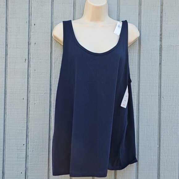Old Navy First-Layer Scoop Neck Tank Top Women's 2X Navy New - Picture 1 of 11